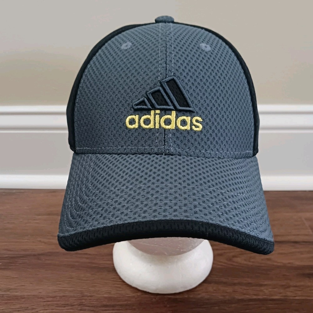 Adidas Gray Mesh Flexfit Hat One Size Cap Training Golf Activewear A2L001‎
